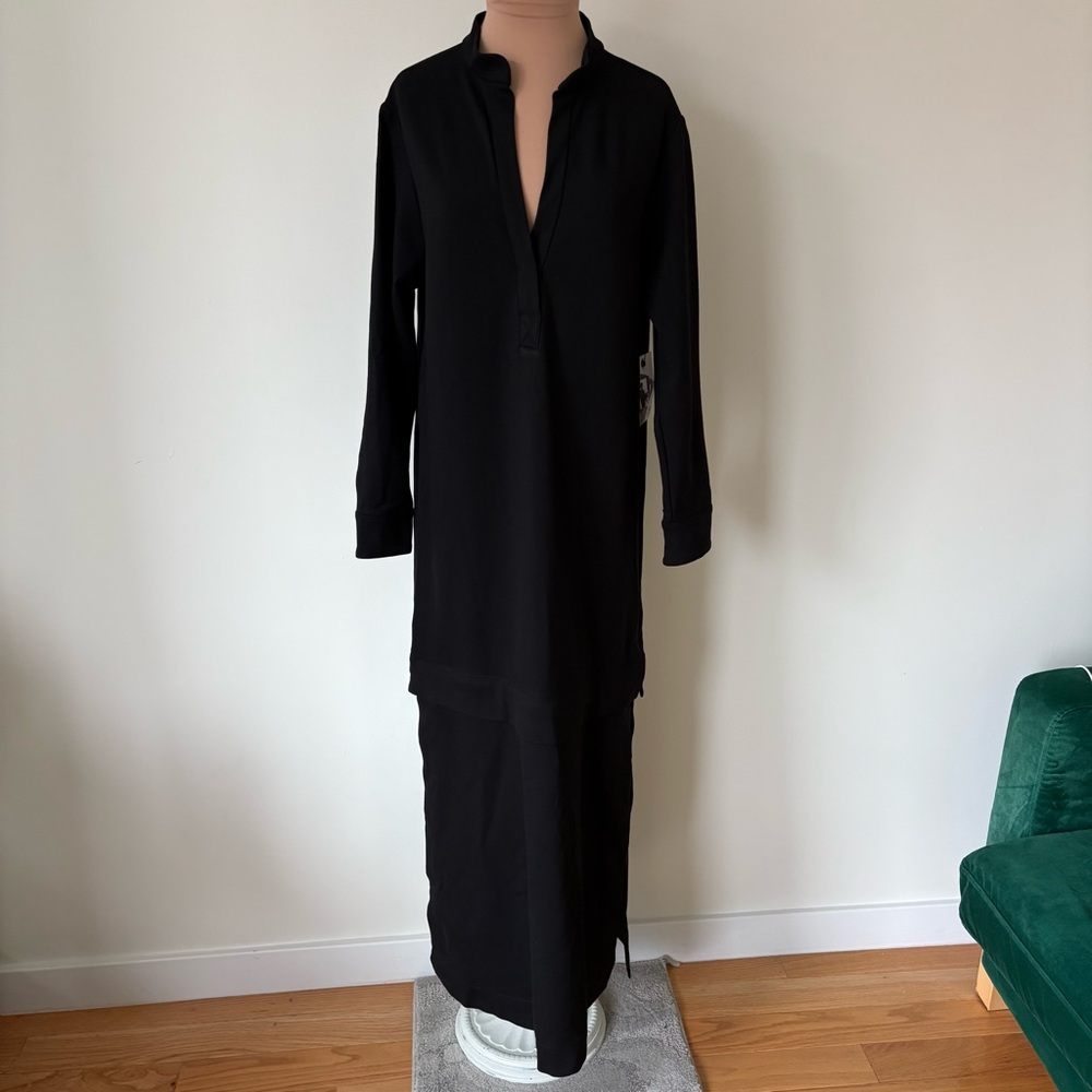 NINObrand Imogen Ponte Black Long Sleeve 2-in-1 Zip Off Maxi Dress NWT Size 2